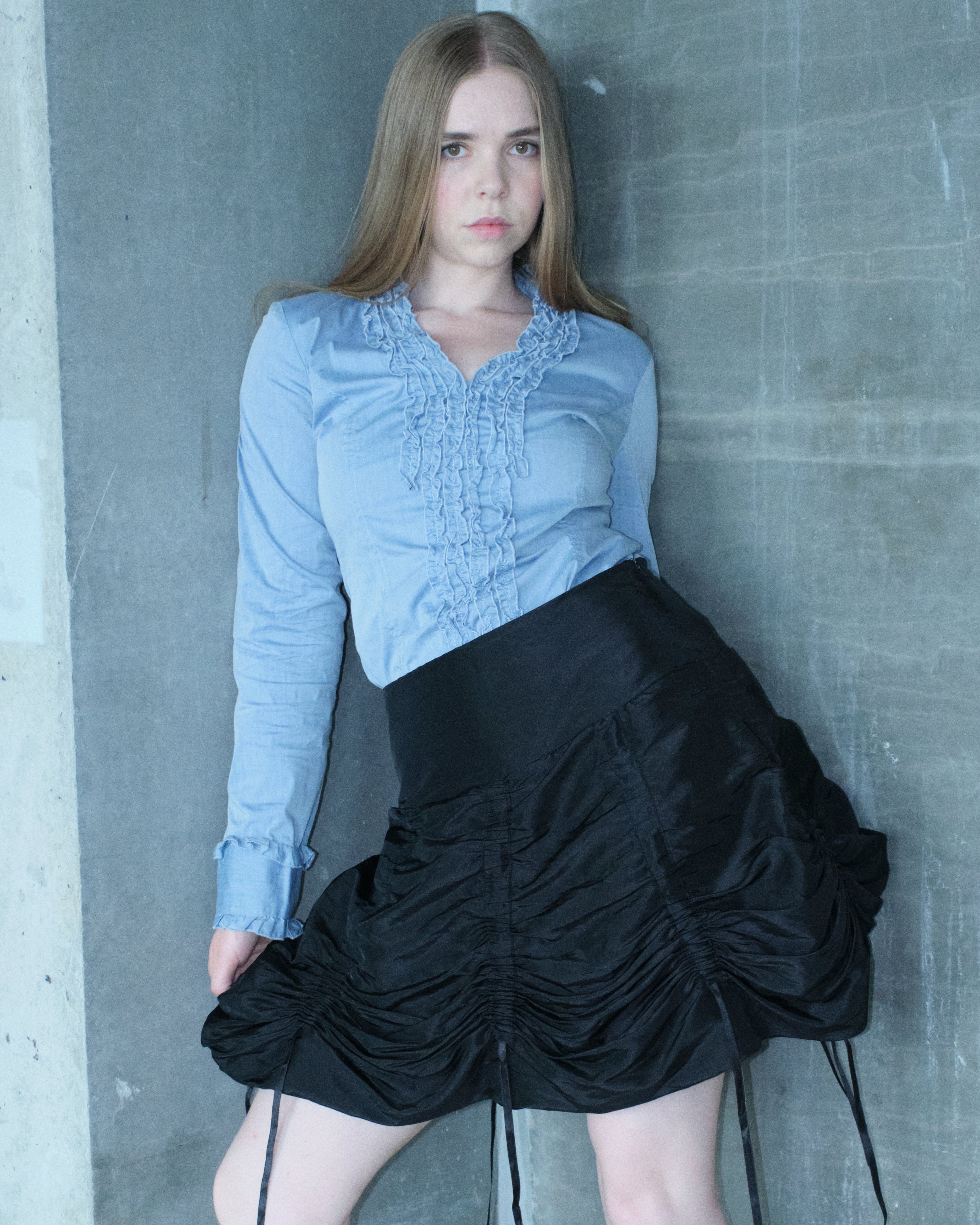 Rushed Nylon Skirt