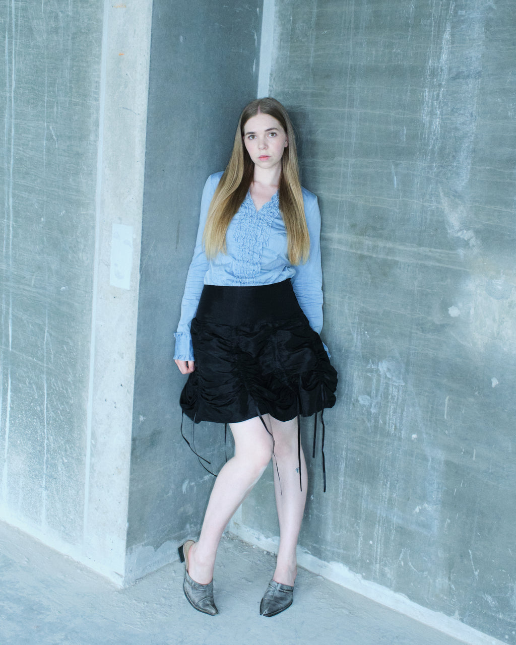 Rushed Nylon Skirt