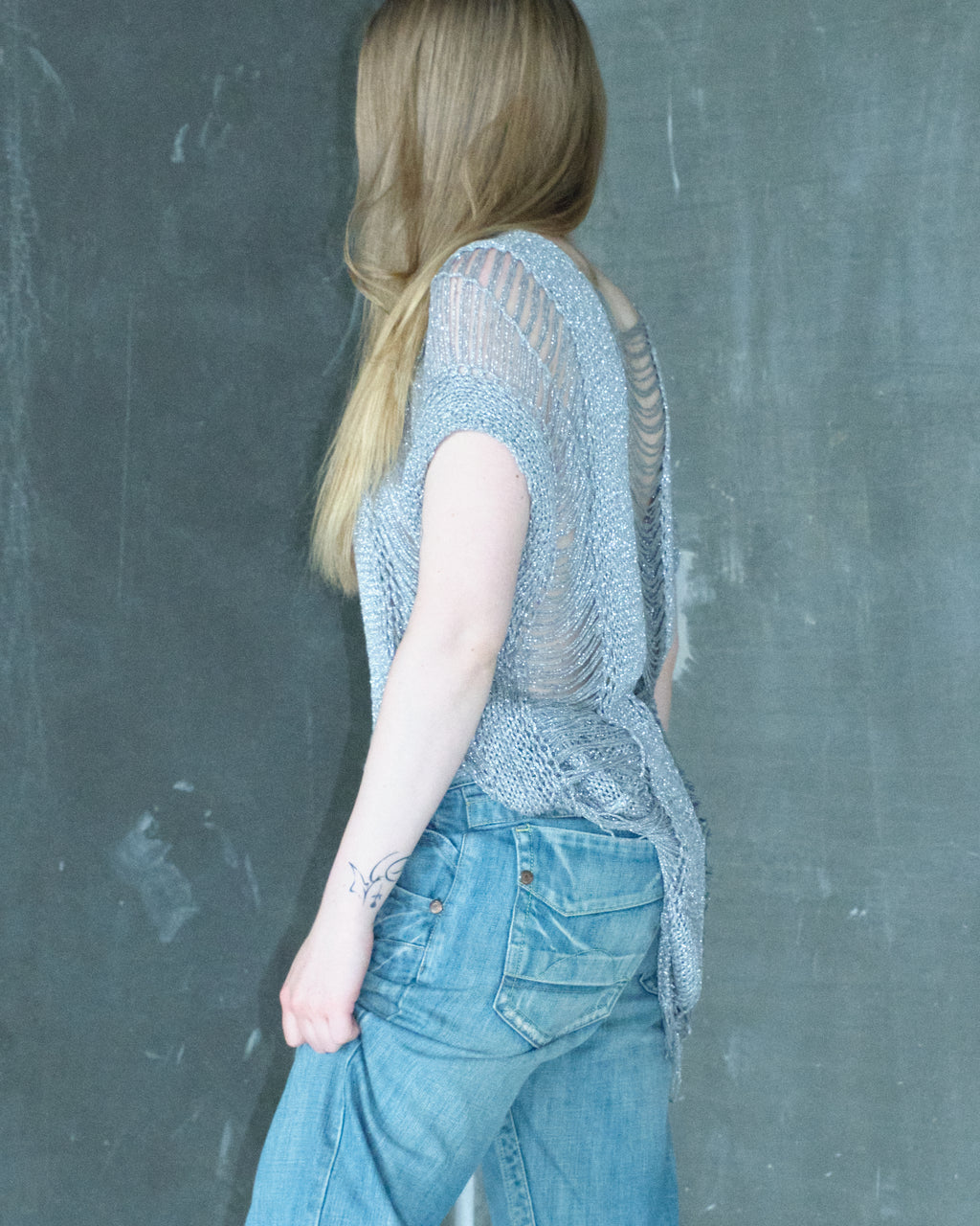 Silver Knitted Top